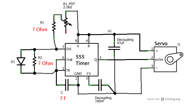 Servo Motor Driver Circuit 555 Timer